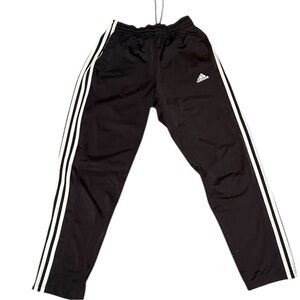 Adidas Black Joggers with White Stripes Medium Unisex